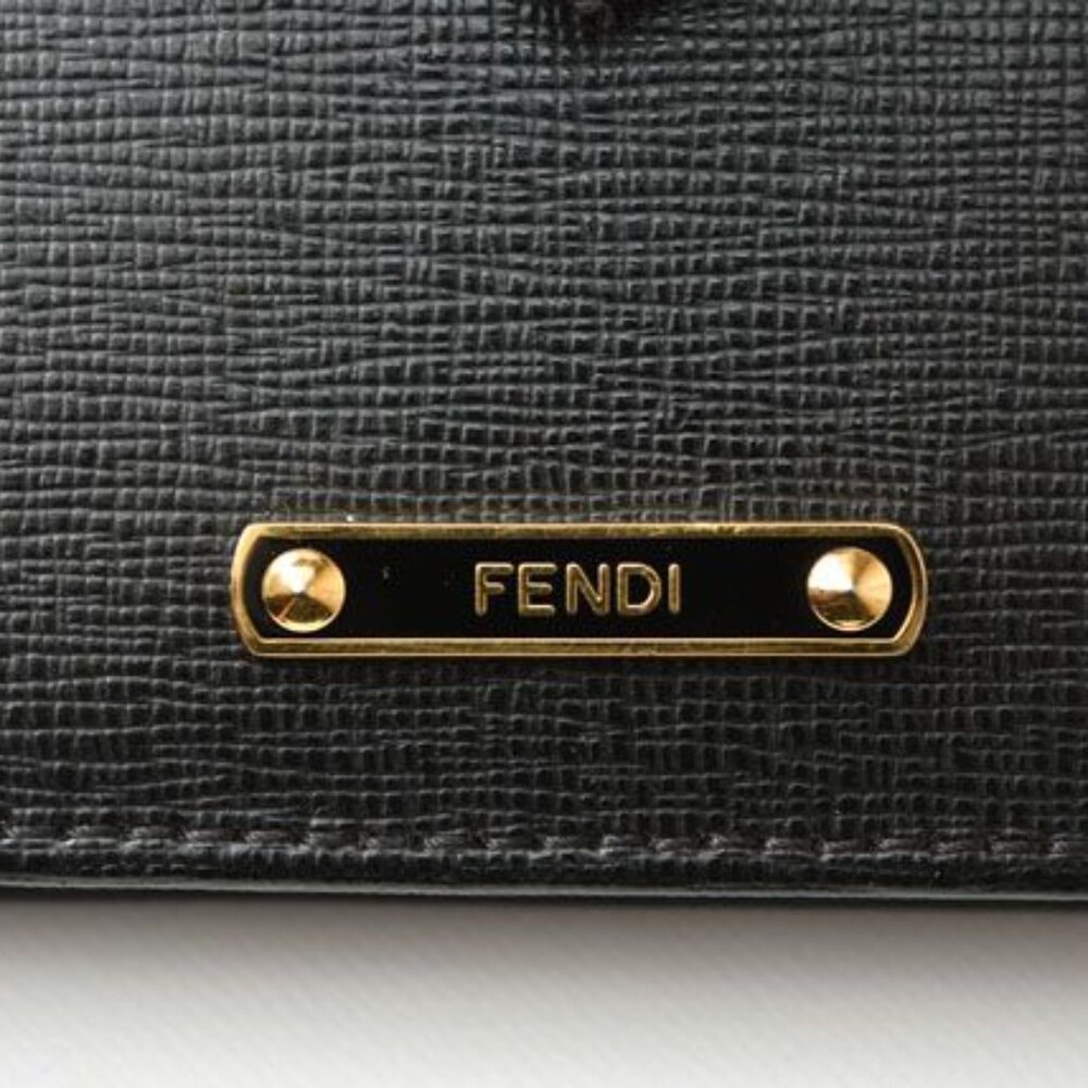 Fendi Card Case Business Holder Leather Black - Picture 6 of 9